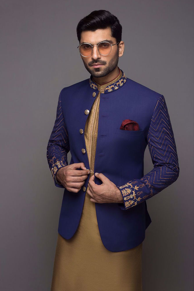 Royal blue jacket | Deepak Perwani