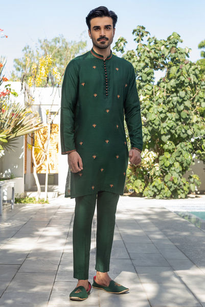 Buy Green Art Silk Printed Bandhani Kurta Set For Men by Khwaab by Sanjana  Lakhani Online at Aza Fashions.