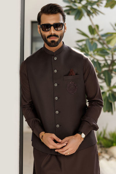 Mehandi Embroidered waistcoat - Hussaini textile